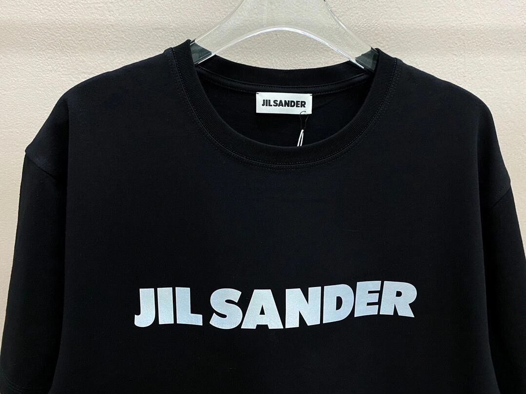 新品☆JIL SANDER ジルサンダー　Tシャツ男女兼用 半袖 メンズファッション レディース 黑+白 2枚