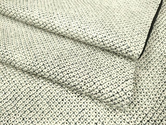 平和屋着物○大変加工の良い総絞り小紋 黒色 正絹 逸品 CAAU9896vf