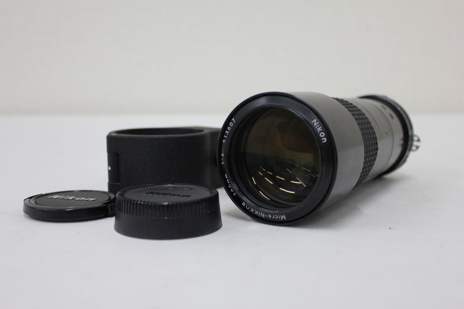 返品保証 ニコン Nikon Micro-NIKKOR 200mm F4 三脚座 前後キャップ付き レンズ e2964