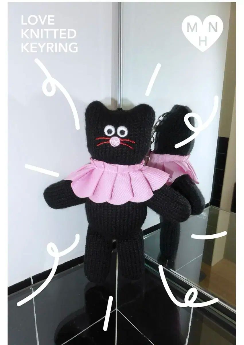 【雷市場（ポンジャン）商品韓国直送】 mo.nam.hee(モナムヒ) ニット ピンク Beulpingi キーリング 新品