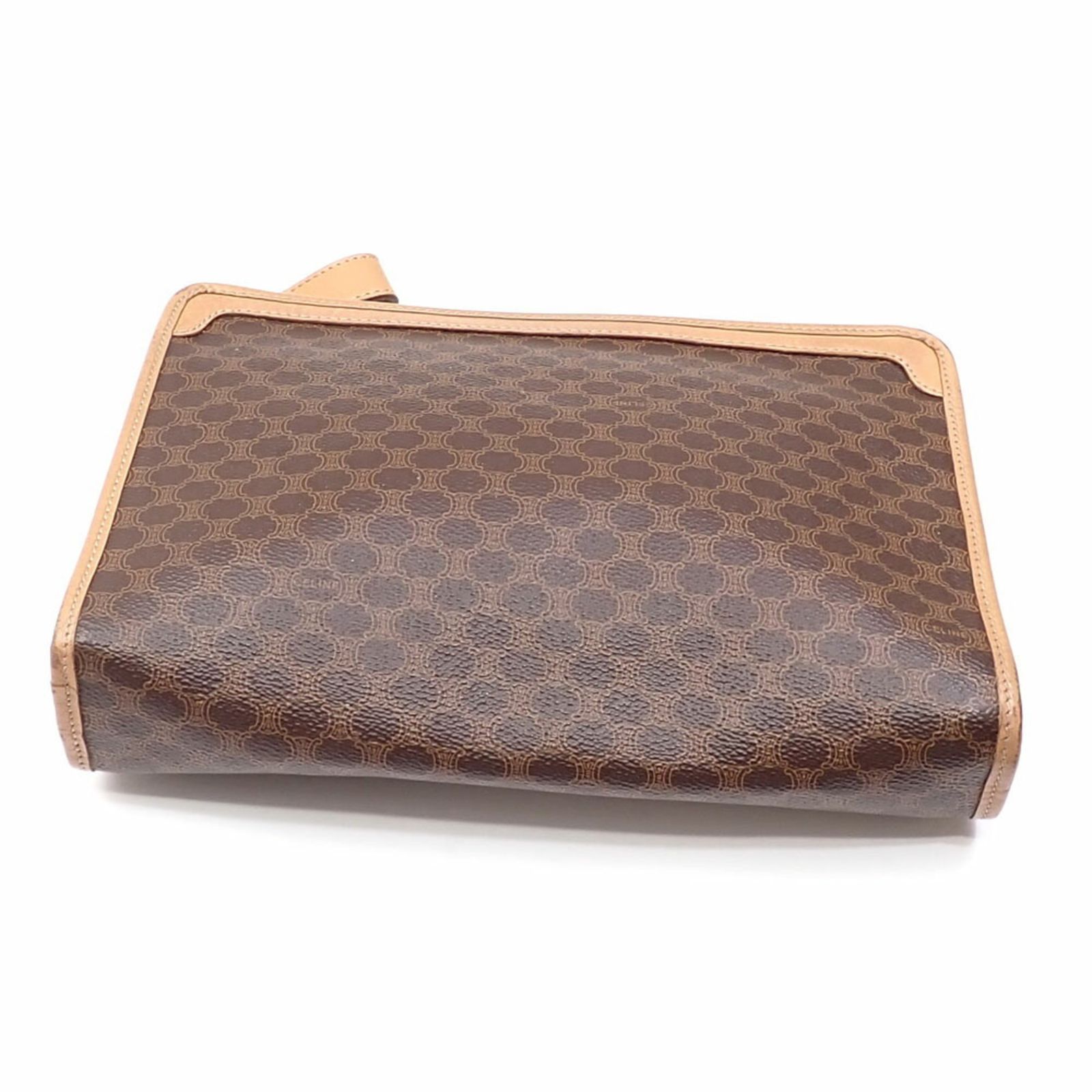 CELINE セリーヌ マカダム クラッチバッグ レザー PVC ブラウン系 セリーヌ(Celine) セリーヌ クラッチバッグ レディース ブラウン