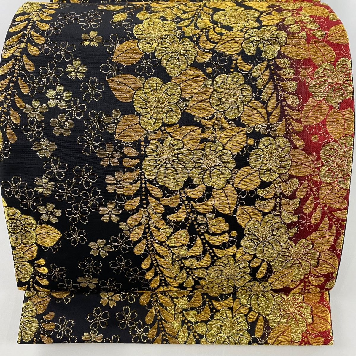 袋帯 秀品 草花 桜 箔 唐織 黒 六通 正絹 【中古】 - メルカリ