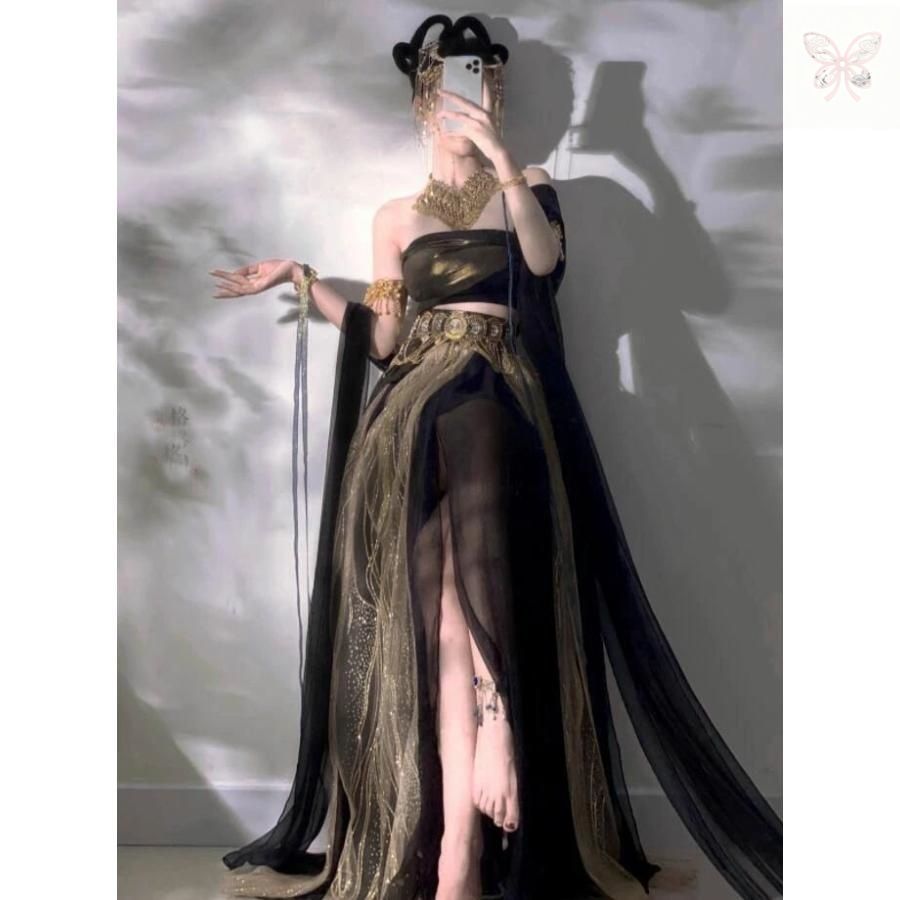 敦煌飛天 コスプレ衣装 アラビアン衣装 レディース 華流 中華コスチューム 仮装 変装 古典舞踊ダンス衣装 セット古代 踊り子 エキゾチック