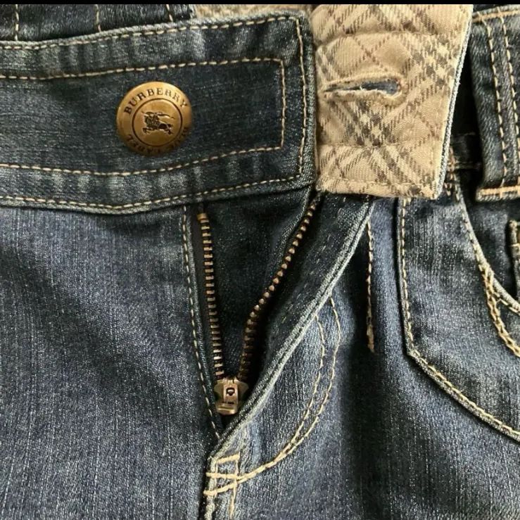 美品！BURBERRY バーバリー デニムワンピース ノバチェック 金ボタン
