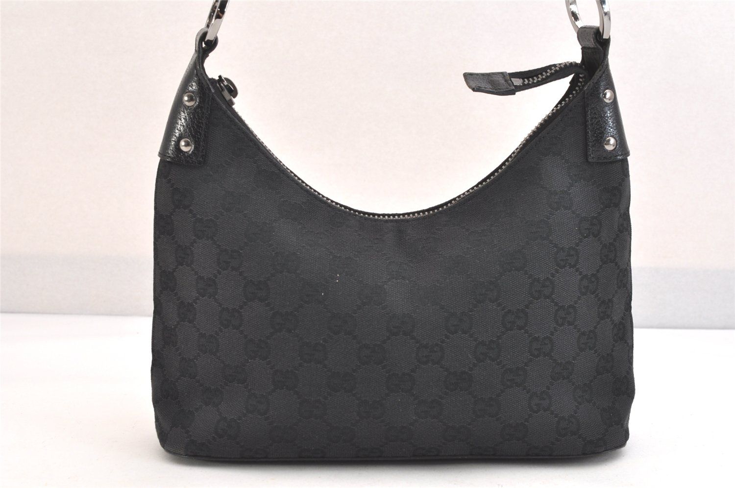 GUCCI グッチ ショルダーハンドバッグ 財布 GGキャンバス レザー 115002 ブラック 2441N