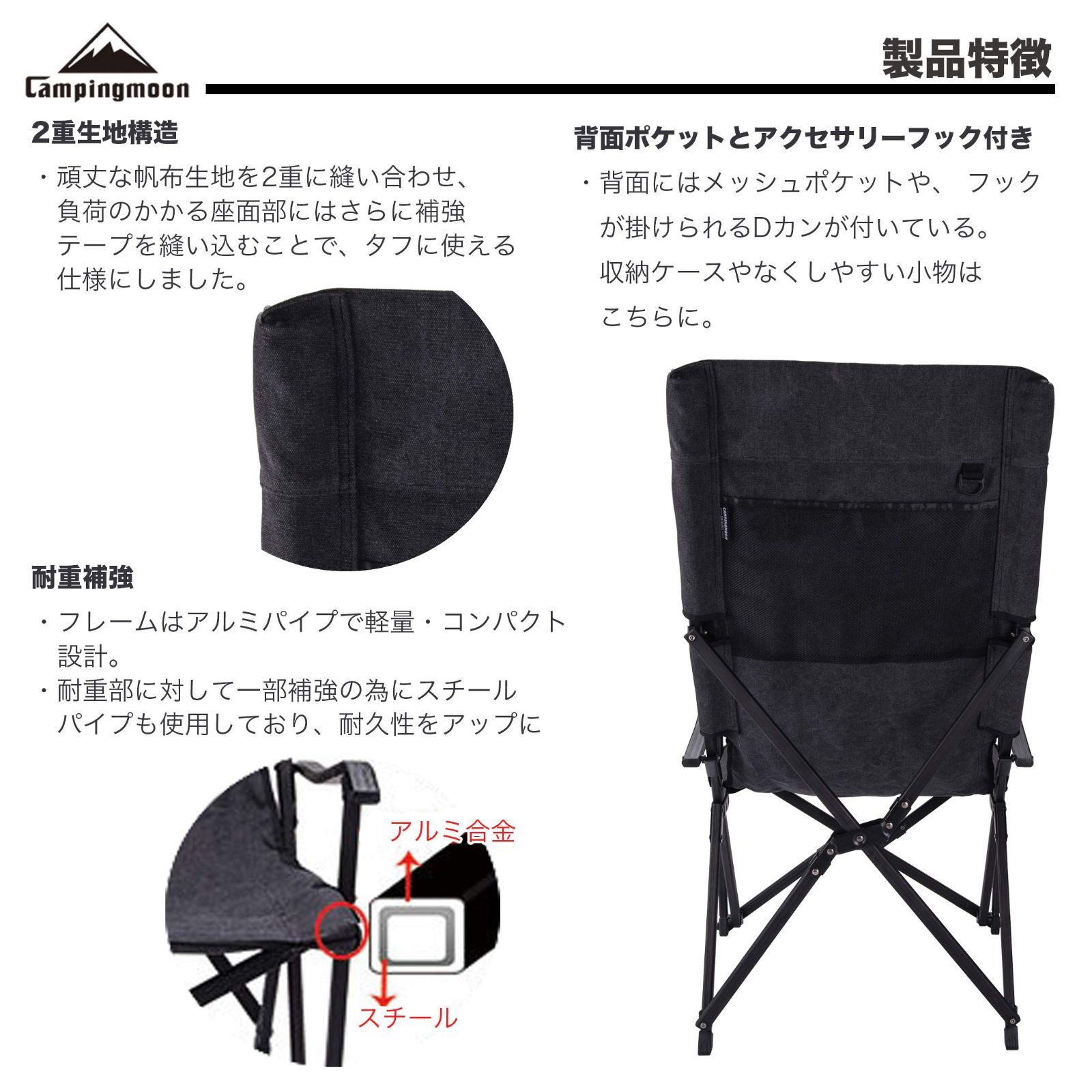 在庫処分】リラックス ローチェア MOON） ロースタイルチェア 帆布生地 