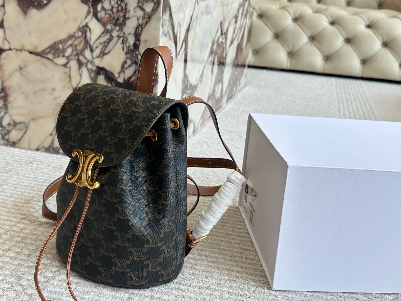 今日特価】Celine Monogram Double Shoulder Bag - セリーヌ