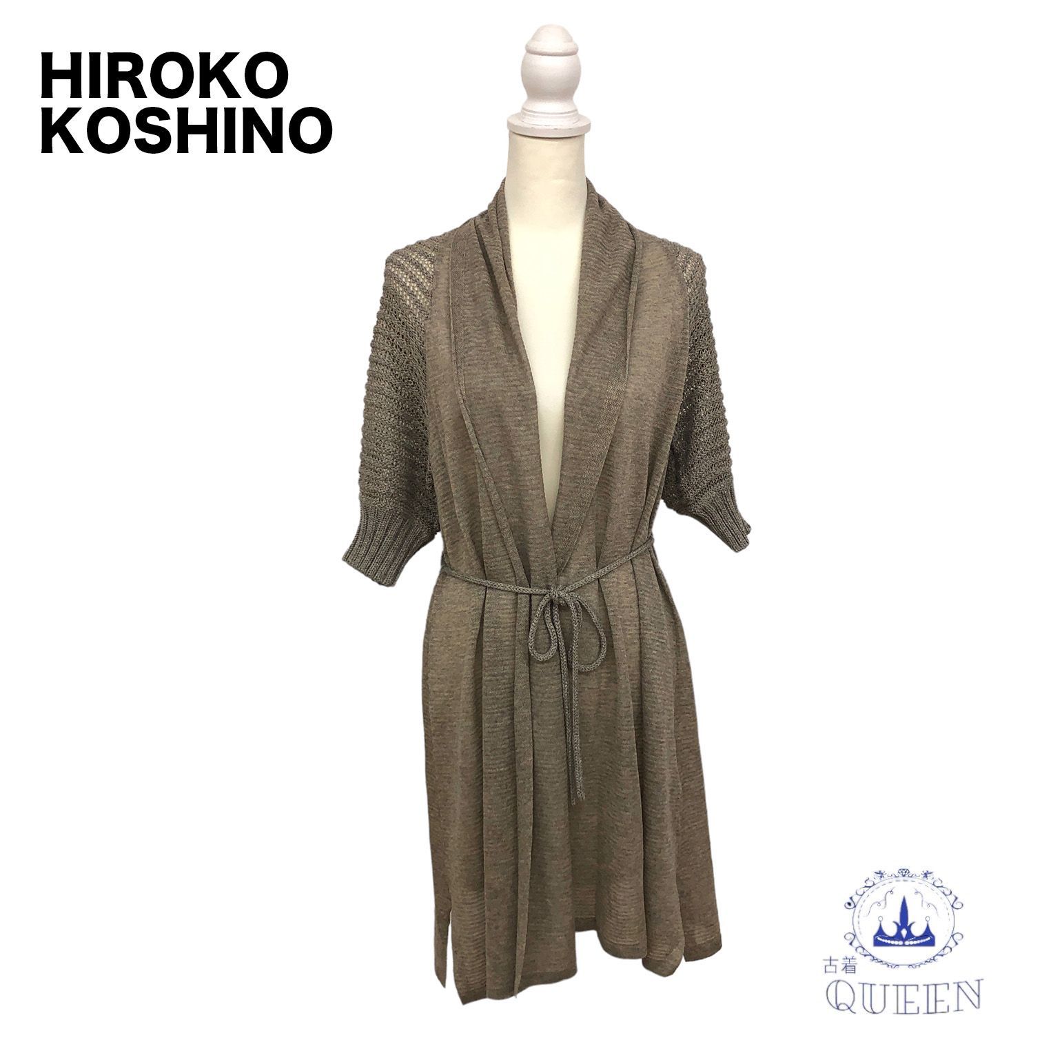 HIROKO KOSHINO PREMIER ロングジャケット　カーディガン 幾何柄ジャカードニットカーディガン／日本製 | HIROKO KOSHINO