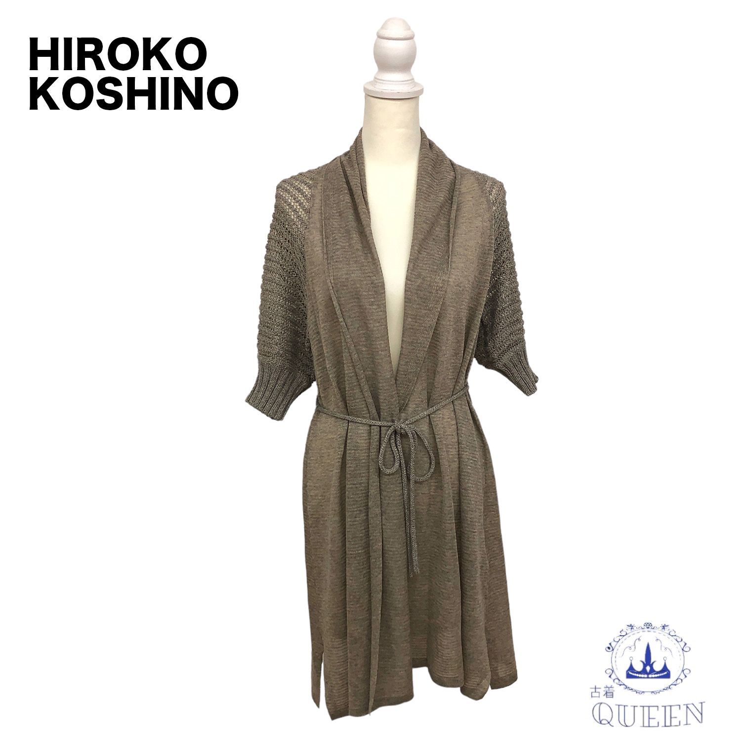 HIROKO KOSHINO ヒロココシノ トップス カーデ40 麻 日本製