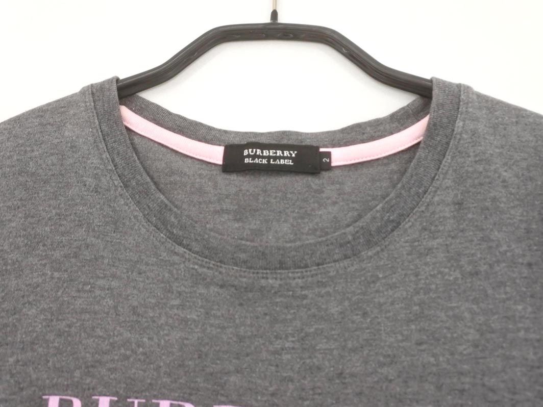 BURBERRY　バーバリー　ロゴtシャツ 12Y BURBERRY バーバリー ロゴ 刺繍 Tシャツ size2/グレー