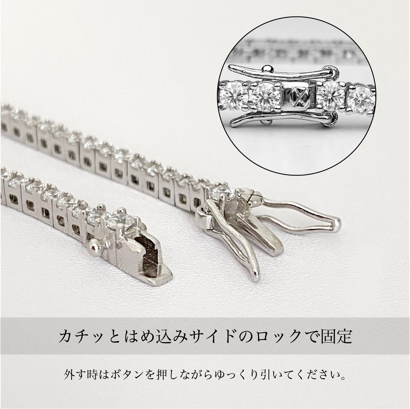 2mm／16cm 人工ダイヤモンド テニスブレスレットS925プラチナ加工 金属  