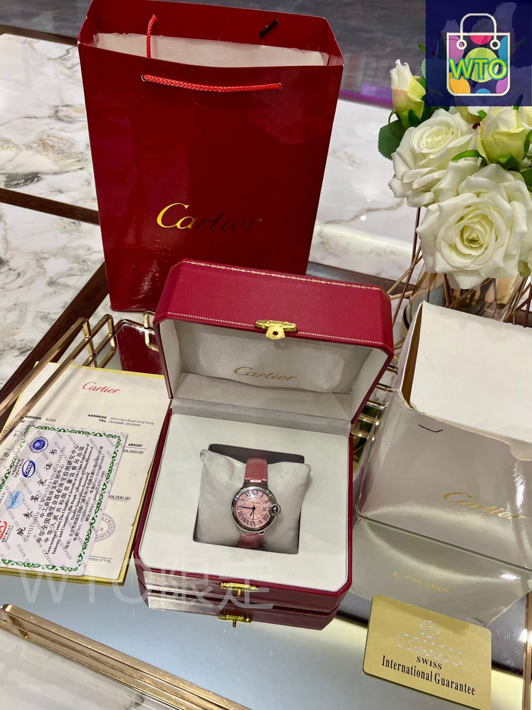 今日 Cartier カルティエ ピンクバルーン バッグルベルト款 高品質ヴァージョンを備える-WTO輸入2