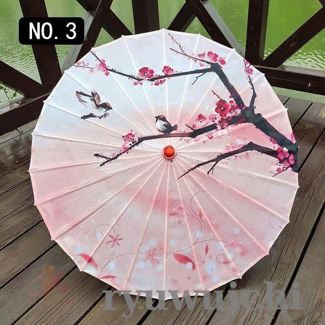舞踊傘 赤と白 花柄 うかがう