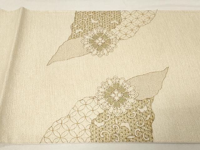 平和屋着物▽太鼓柄袋帯 総刺繍 駒刺繍 正倉院花唐草