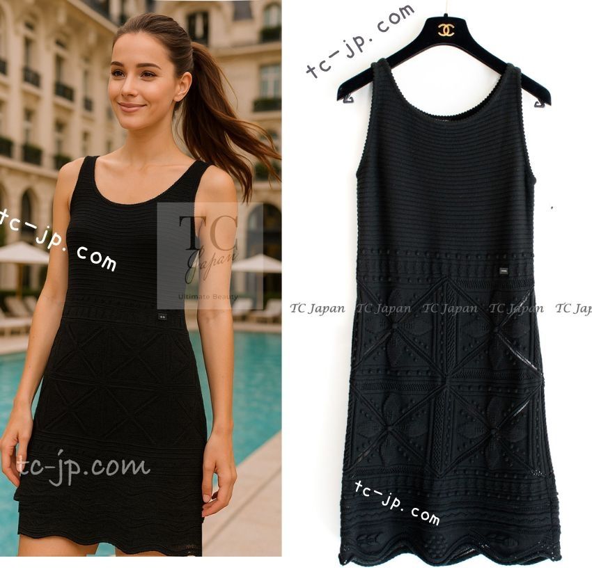 シャネル ワンピース CHANEL ブラック黒 コットン 100 春夏