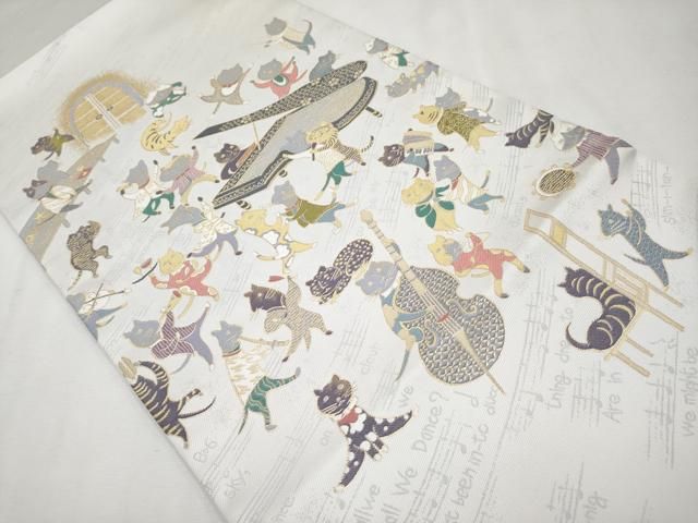 平和屋本店■極上　西陣　まいづる謹製　太鼓柄　京袋帯　Shall we dance?　金糸　逸品　未使用　CYAA2234s5 平和屋本店□極上 西陣 まいづる謹製 太鼓柄 京袋帯 Shall we dance