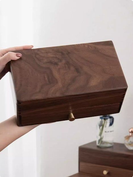 くるみ実木二重ジュエリーボックス収納大容量新中式アクセサリーボックス