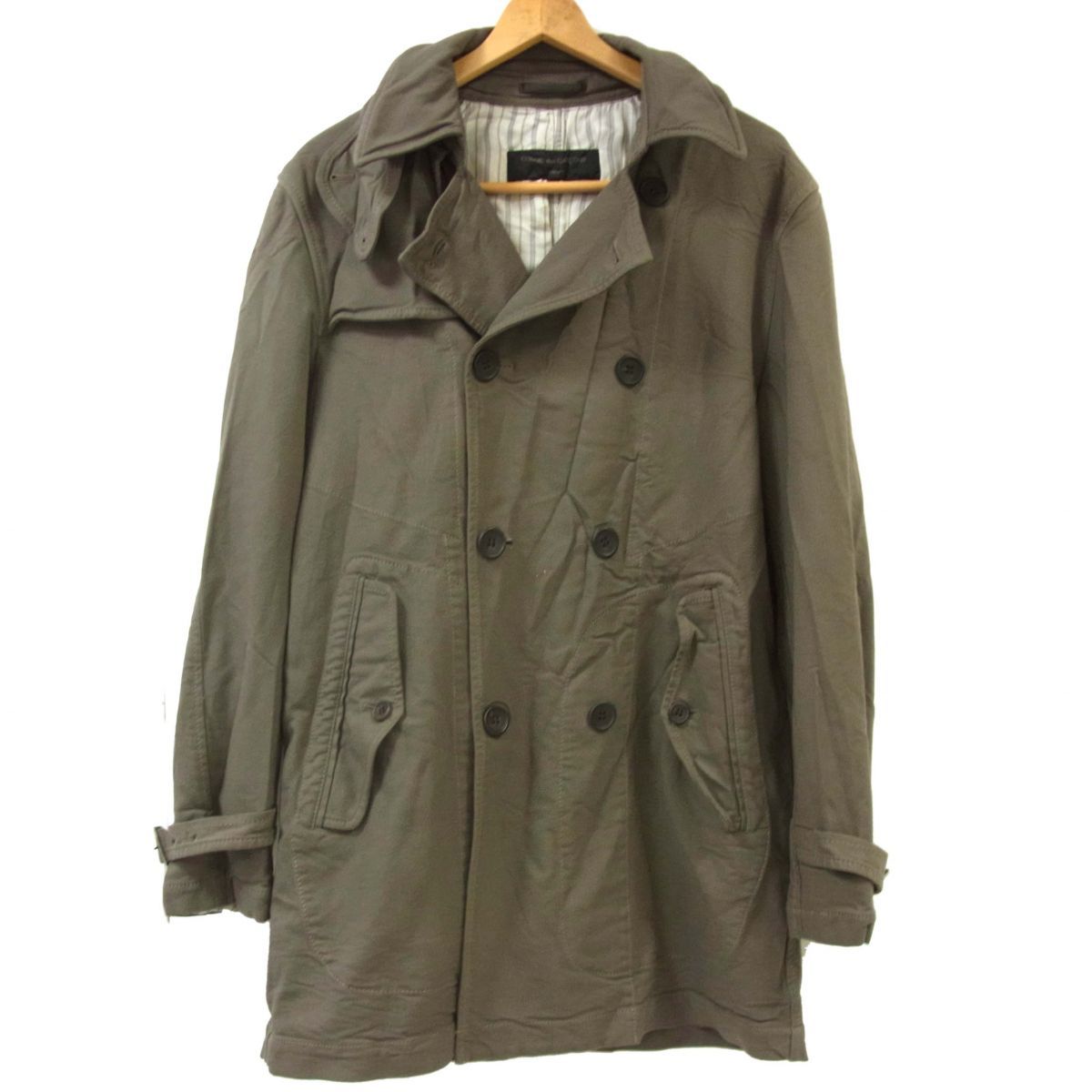 ◆COMME des GARCONS HOMME トレンチコート ポリエステル縮絨加工 日本製 コムデギャルソンオム メンズ