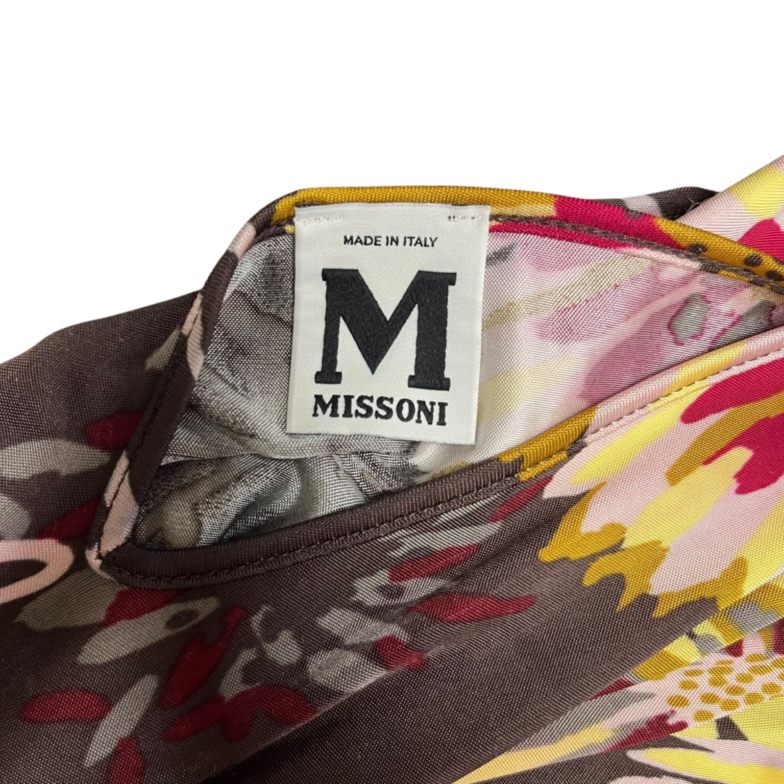 □ミッソーニ MISSONI ワンピース 膝丈 ノースリーブ 花柄 背中