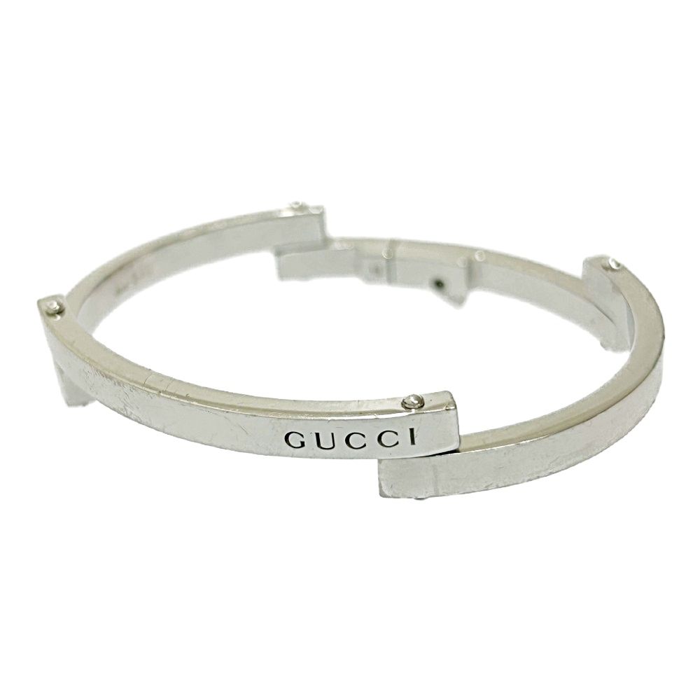 箱つき】GUCCI シルバープレート バングル ブレスレット