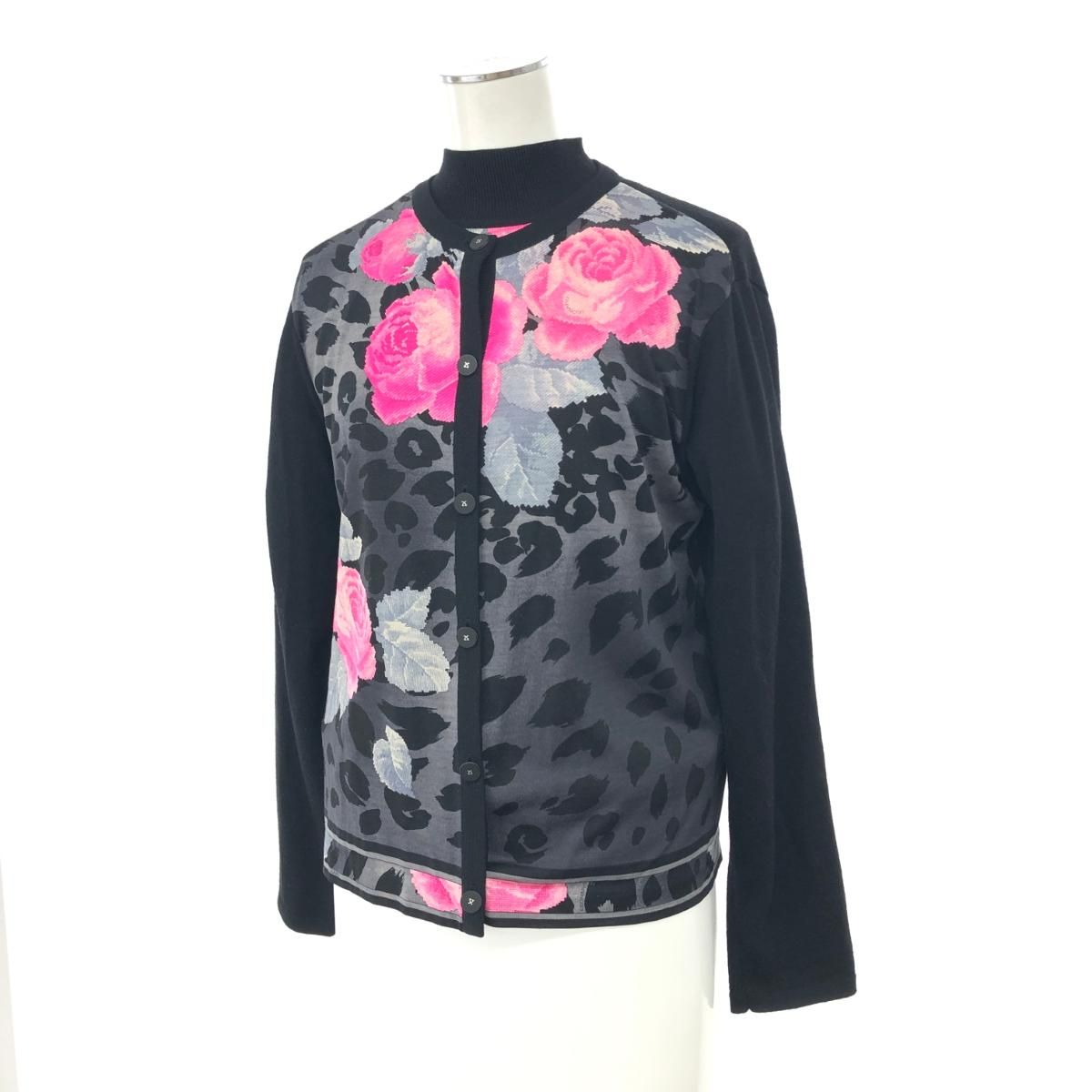 LEONARD レオナール アンサンブルニット サイズ:L ブラック シルク混