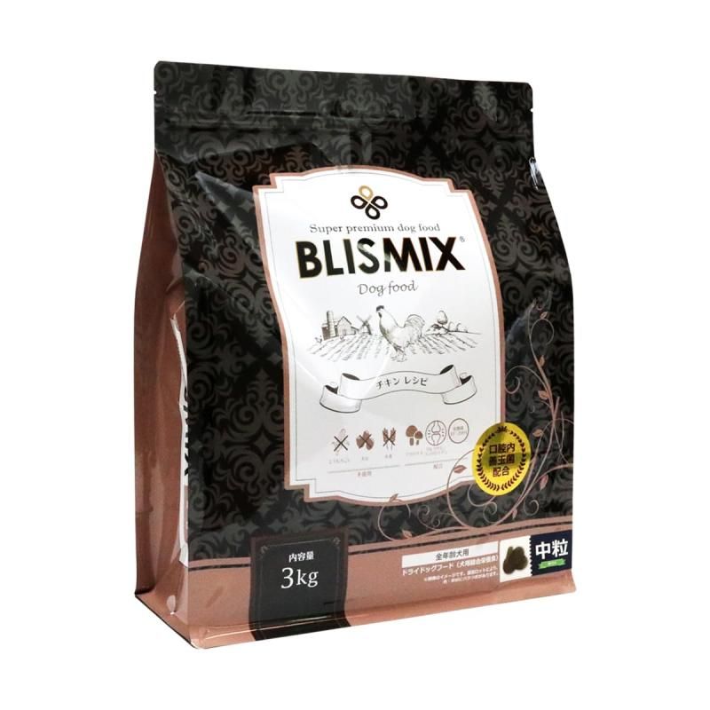ブリスミックス チキンレシピ 中粒 3kg BLISMIX ドッグフード 鶏