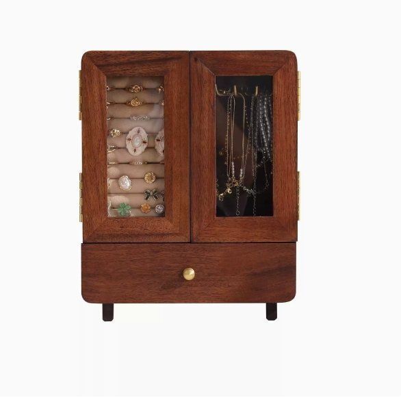 木製 ケース収納ケース 精緻ピアスピアスブレスレットネックレス 多層ジュエリーケース