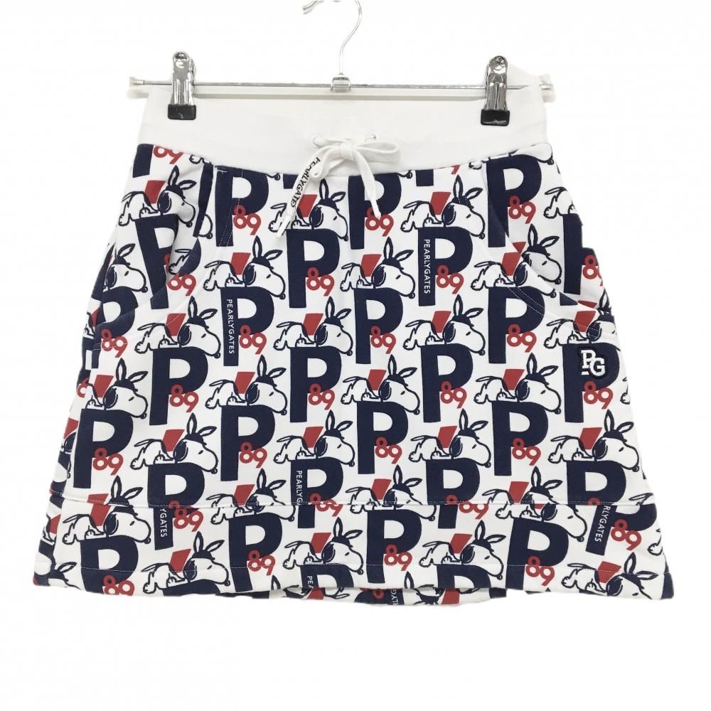 ☆SALE価格☆パーリーゲイツ×PEANUTS スカート 白×ネイビー スヌーピー