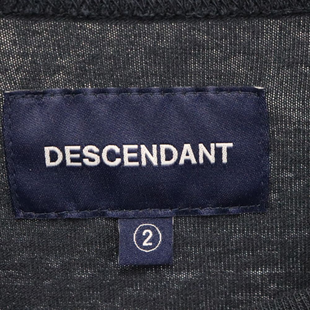 DESCENDANT (ディセンダント) バックロゴ プリント クルーネック 長袖 Tシャツ カットソー ブラック