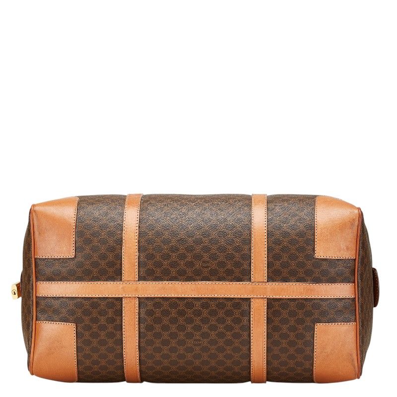 セリーヌ マカダム ボストンバッグ トラベルバッグ ブラウン PVC  