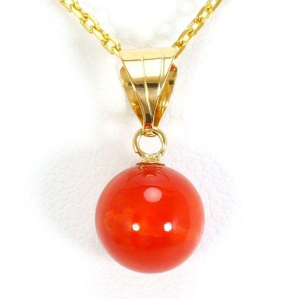 K18YG ネックレス NECKLACE サンゴ 総重量約2.5g 約40cm