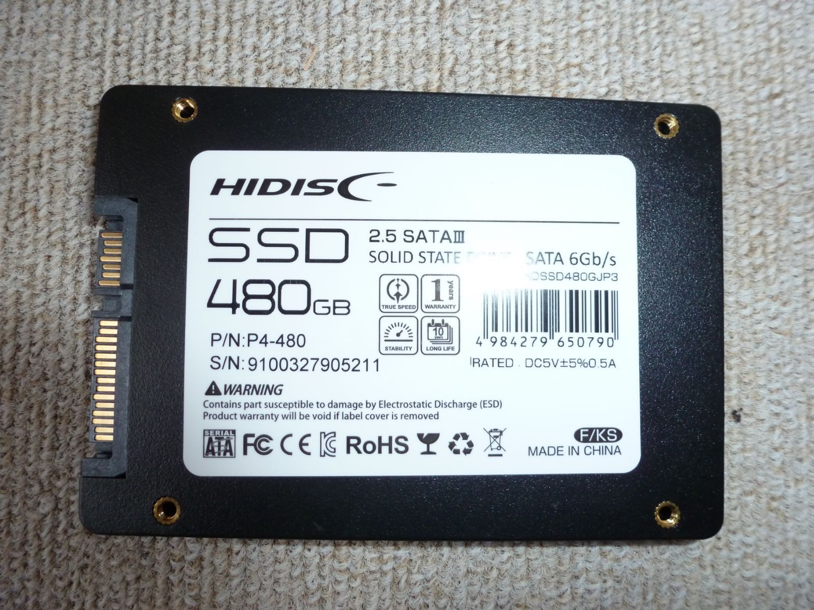 内蔵用SSD2.5inch SATA SSD 480GB