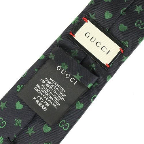 GUCCI - グッチ シルク ネクタイ ナロータイ Bee&GG柄 ネイビー 現行品 中古 Aランク GUCCI | メンズ ビジネス 蜂 ビー  【箱付き】 【送料無料】の通販 by ブランドールミルキー's shop｜グッチならラクマ