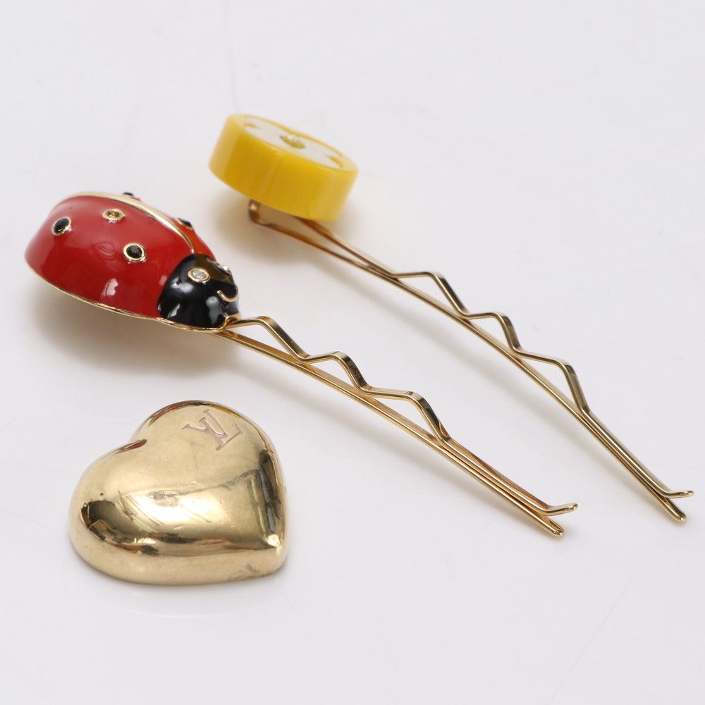 LOUISVUITTON キット・バレット・フレーズ てんとう虫ハート ヘアピン