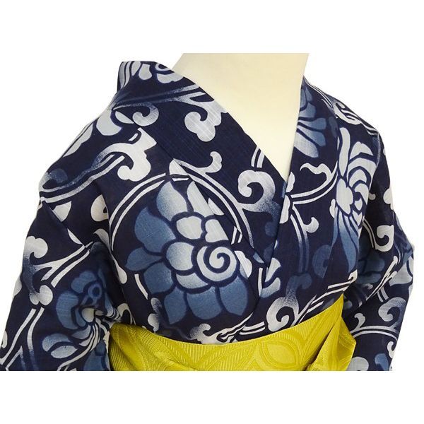 ラスト１点！新品　ブランド「龍村美術きもの」の浴衣　 日本製　 綿生地　 F寸 SALE 浴衣 レディース 龍村美術きもの 浴衣 単品 綿 ( 蔓ぼたん