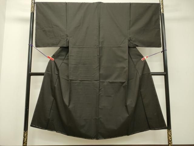 平和屋着物●男性 本場縞大島紬 薩摩染織 黒色 証紙付き 正絹 DAAS2326tw