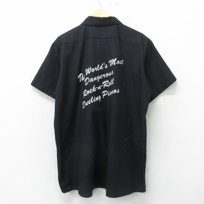 XL/古着 ディッキーズ Dickies 半袖 ワーク シャツ メンズ ロックンロール 大きいサイズ 黒 ブラック 24jun01 中古 トップス
