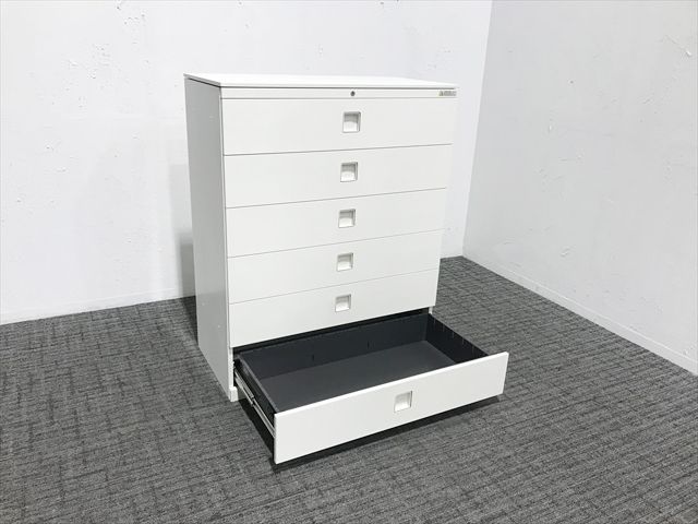 ラテラルキャビネット 6段 レクトライン 天板付 書庫 オカムラ ネオホワイト