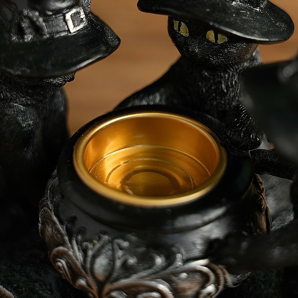 小物入れ 金属 樹脂 三匹の猫 ウィッチ 魔女 黒猫 キャット
