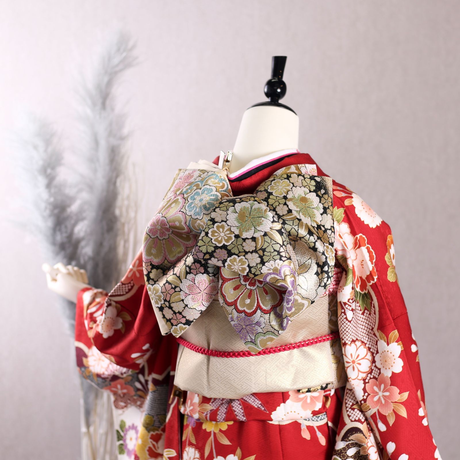 振袖セットM.Lサイズ、7点セット送料込みメルカリ便 美品 正絹振袖7点セット【青×熨斗柄】MLサイズ - メルカリ