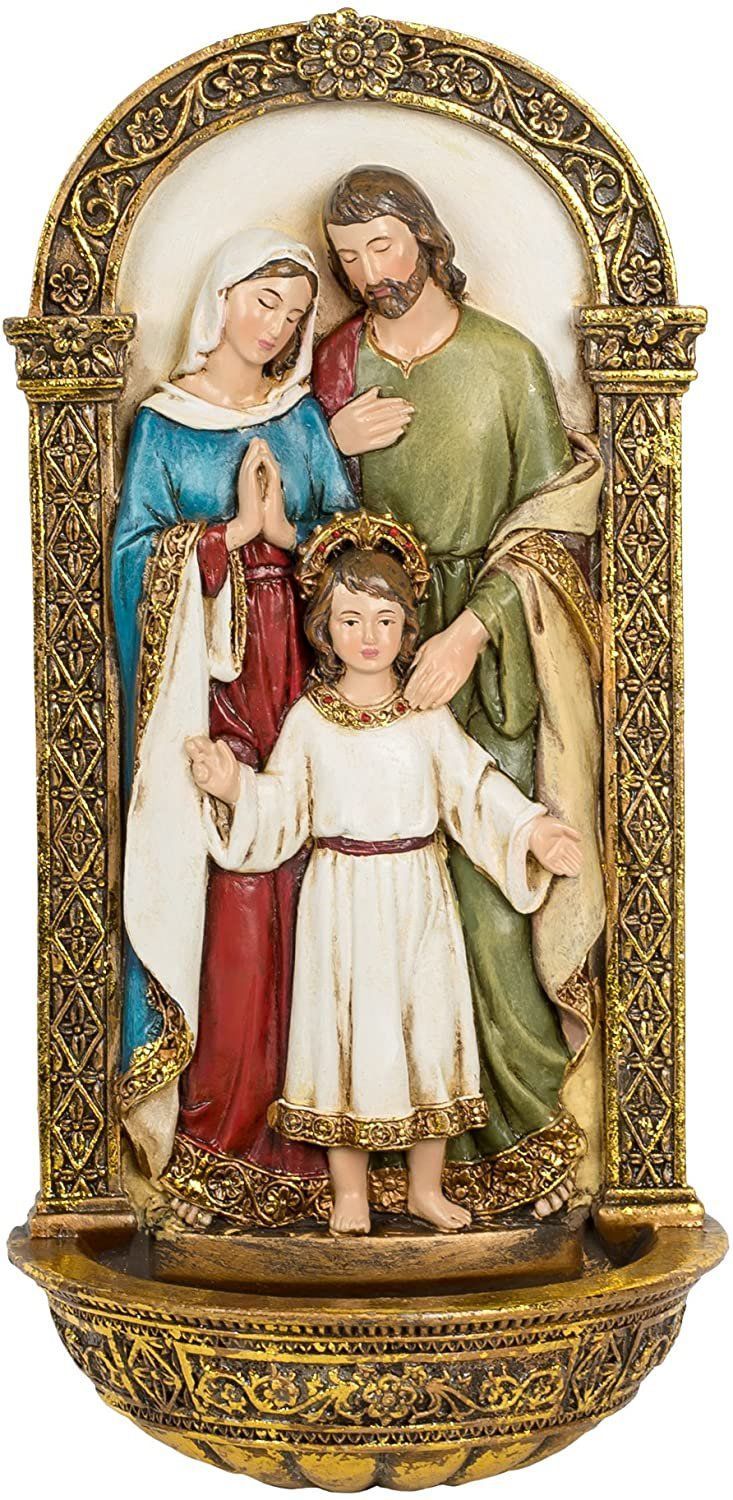 輝きの聖家族 ゴールドフィリグリー/金細線細工 装飾吊り下げ式壁彫刻 洗礼盤彫像/カトリック 祭壇 贈り物（輸入品）