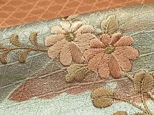 【訪問着】 扇面草花文・暈し染め・金銀彩・正絹❣️ 逸品✨No.1332 平和屋着物□訪問着 草花器物文 暈し染め 金銀彩 正絹 逸品