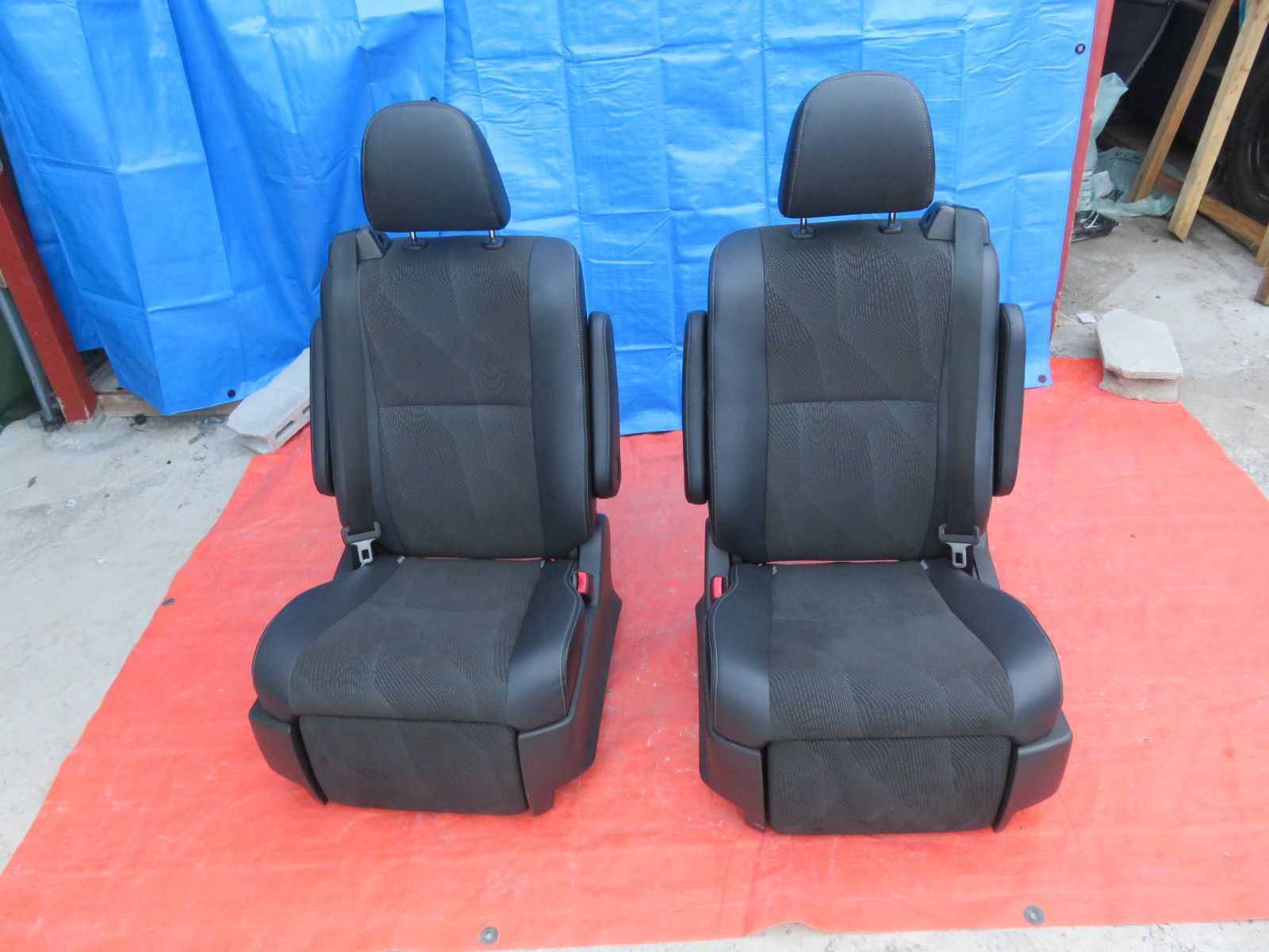 ★SFC727/トヨタ 50系 ACR50W / ACR55W /GSR50W / GSR55W エスティマ 後期 3型 純正 ハーフレザー フロントシート/運転席 助手席 左右セット