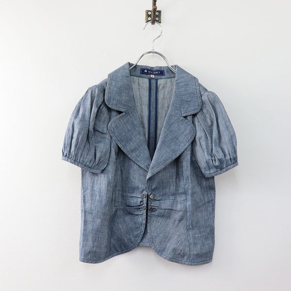 M's GRACY エムズグレイシー コットン素材 半袖ジャケット M'S GRACY エムズグレイシー シャンブレーリネン 半袖ジャケット 38