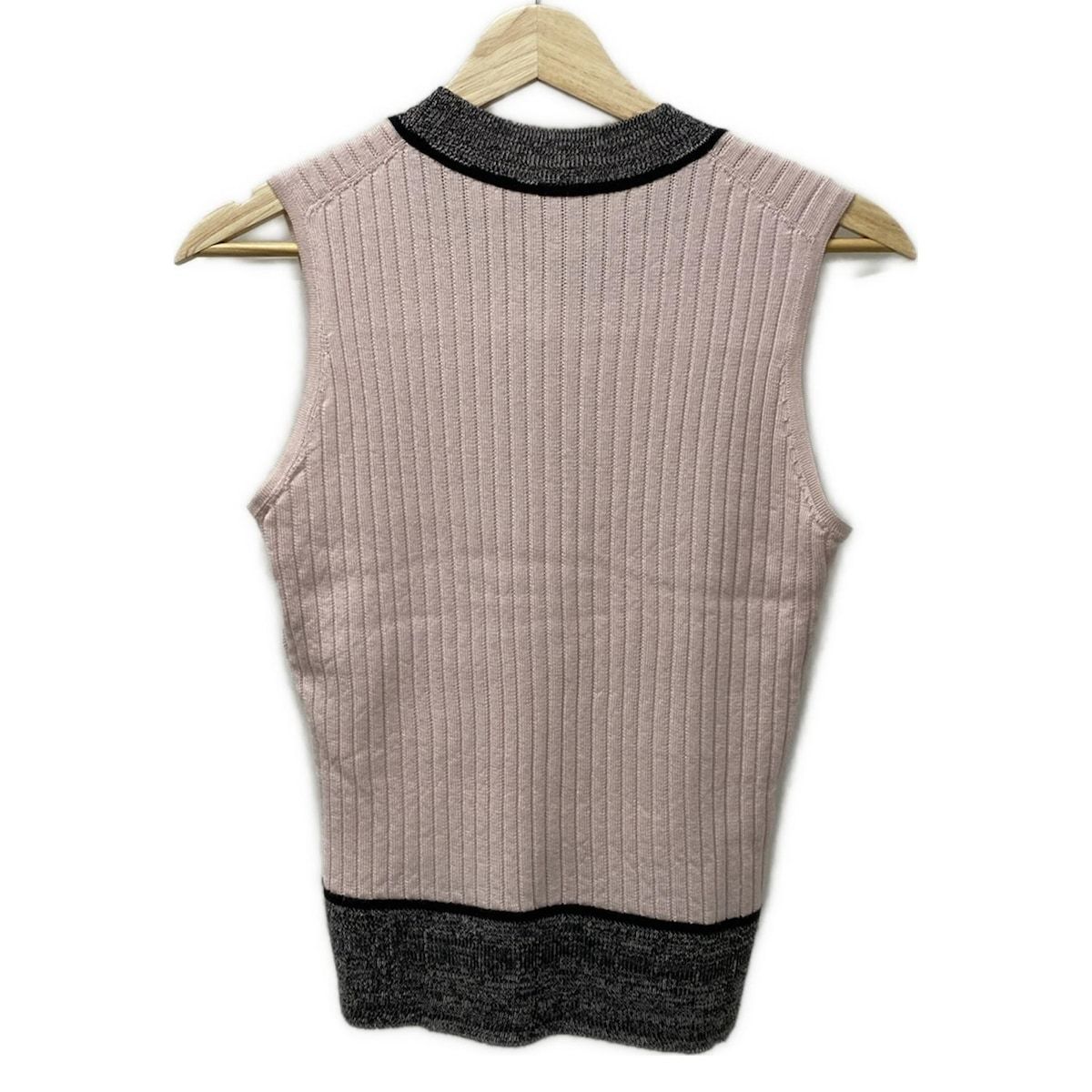 ディオール クリスチャンディオール ノースリーブセーター サイズF 38 レディース - ライトピンク×黒 CDロゴ