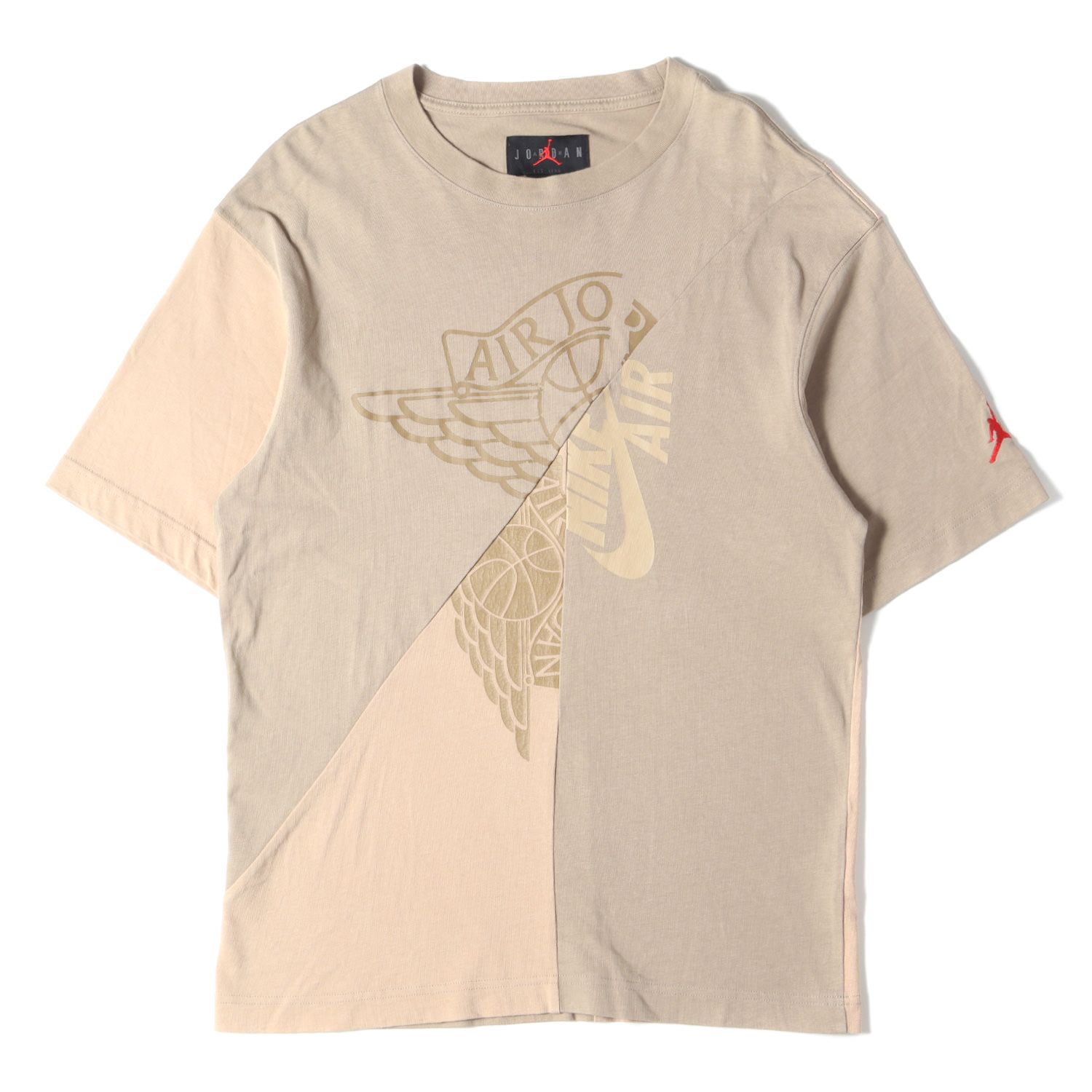 美品 NIKE ナイキ Tシャツ サイズ:M 21SS TRAVIS SCOTT Cactus Jack JORDAN クレイジーパターン クルーネック 半袖 Tシャツ AS M J TS SS TOP カーキ デザート トップス カットソー コラボ