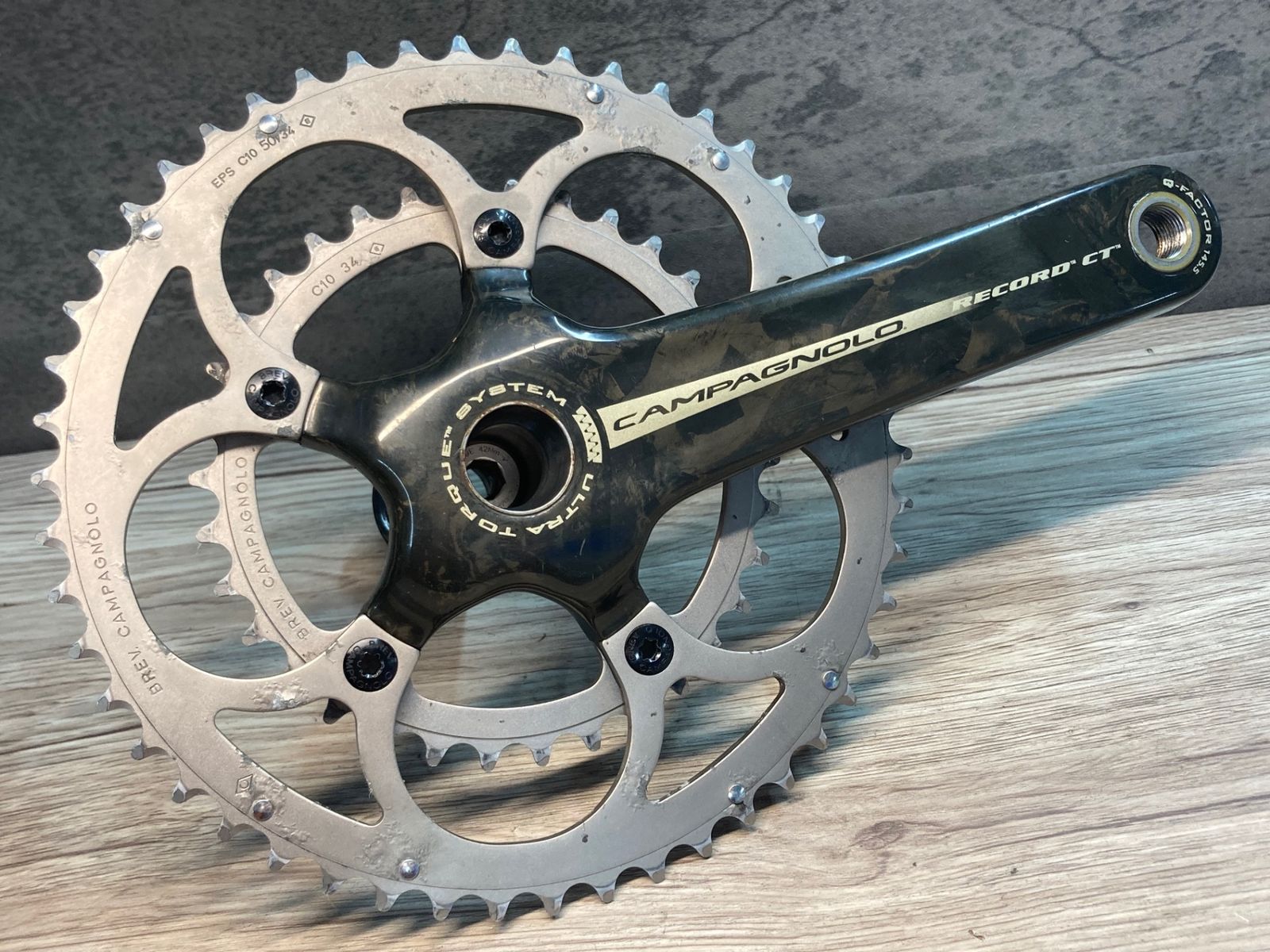 IS654 カンパニョーロ Campagnolo レコード コンパクト Record CT カーボン クランクセット ウルトラトルク 50|34T 170mm PCD110 BB付属