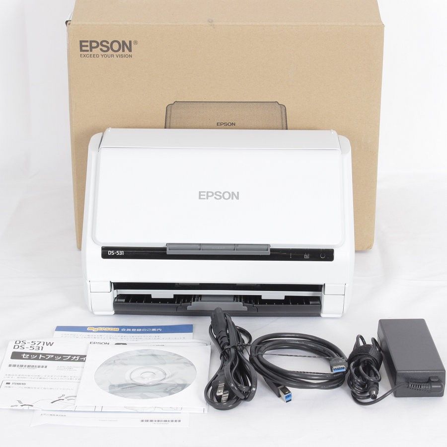 美品】エプソン DS-531 ホワイト A4シートフィードスキャナー EPSON 本体 - メルカリ