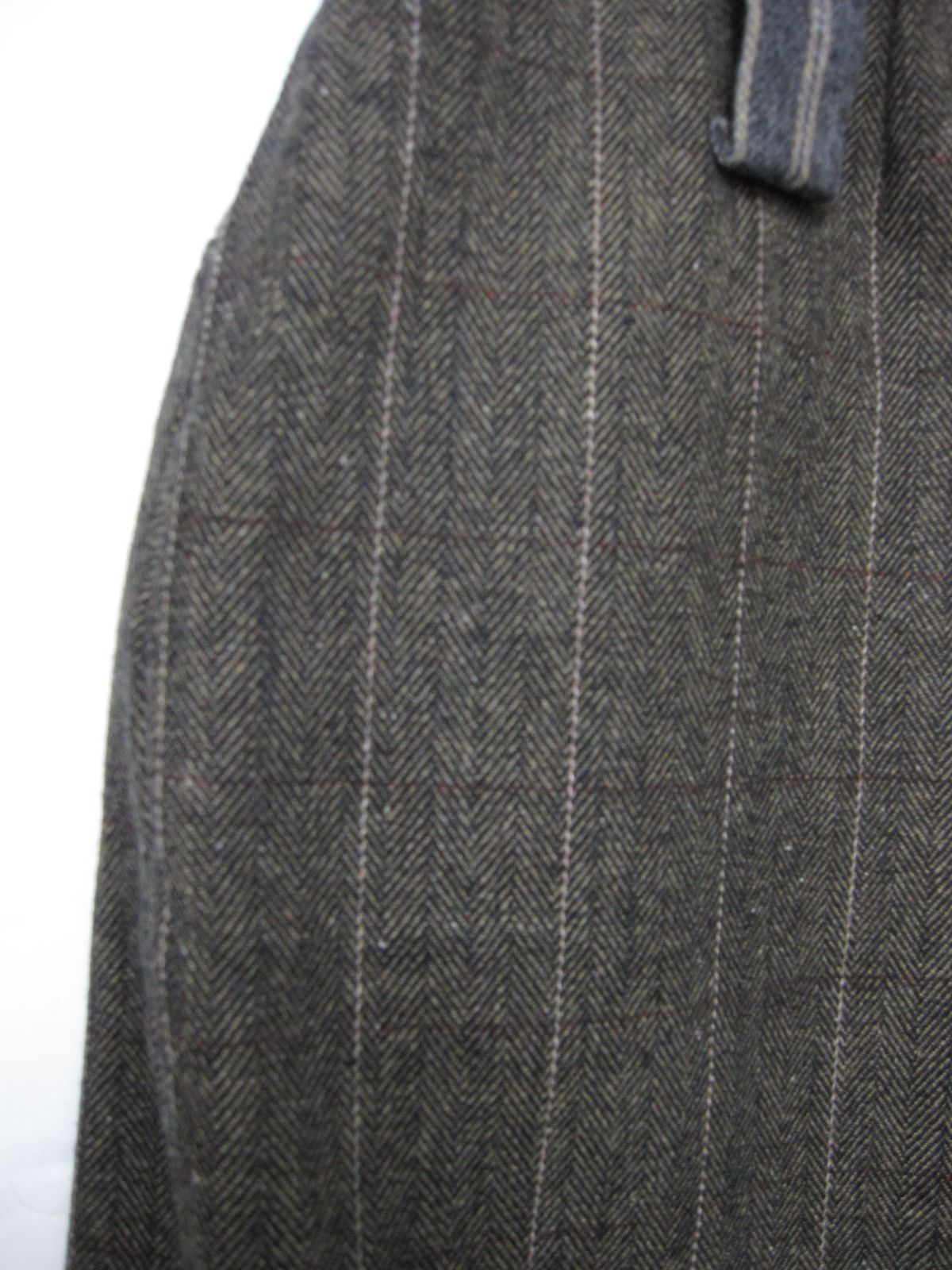 ファッションブログ ♥ 萌 MOYURU 厚手ウール生地の ワイドパンツ 部分ウエストゴム ビッグシルエット 切替 ストライプ 茶|グレー Mサイズ 秋冬用 管理番号L29383AWS26-251003-50-3 990