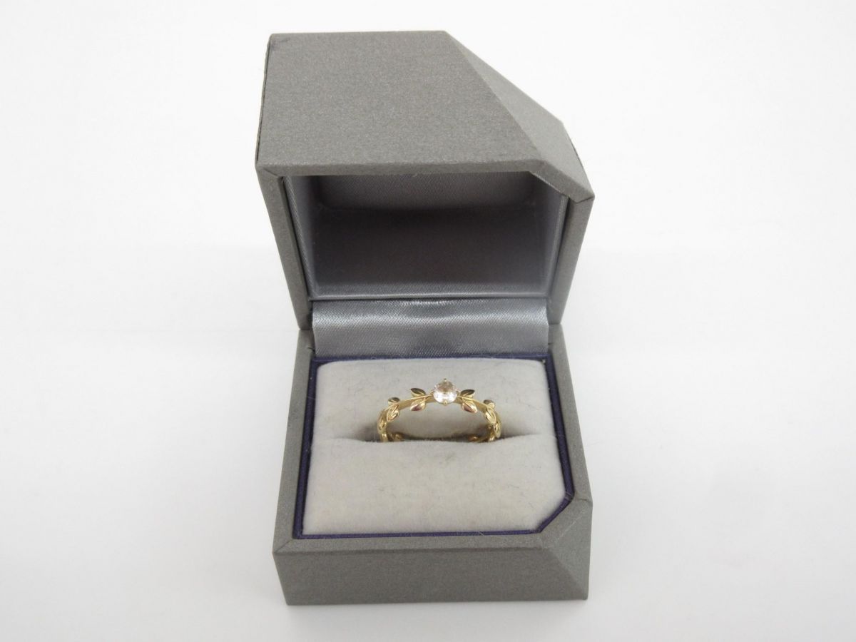 スタージュエリー K10 リーフ リング ゴールド レディース